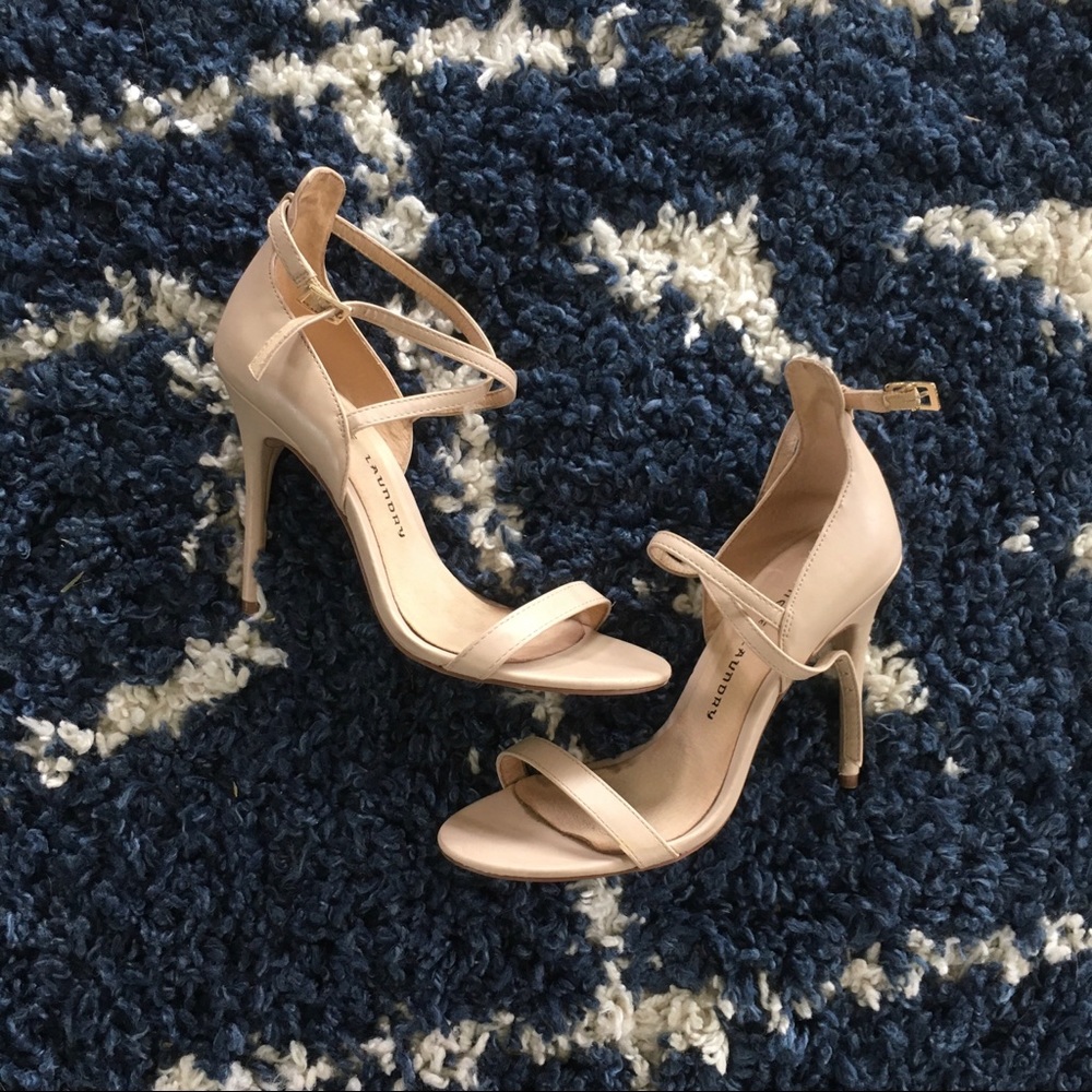 Nude Ankle Strap Heels